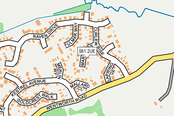 S61 2UE map - OS OpenMap – Local (Ordnance Survey)