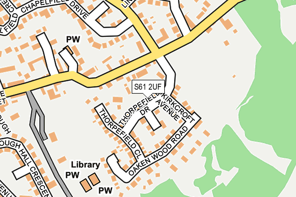 S61 2UF map - OS OpenMap – Local (Ordnance Survey)