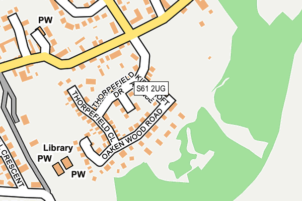 S61 2UG map - OS OpenMap – Local (Ordnance Survey)