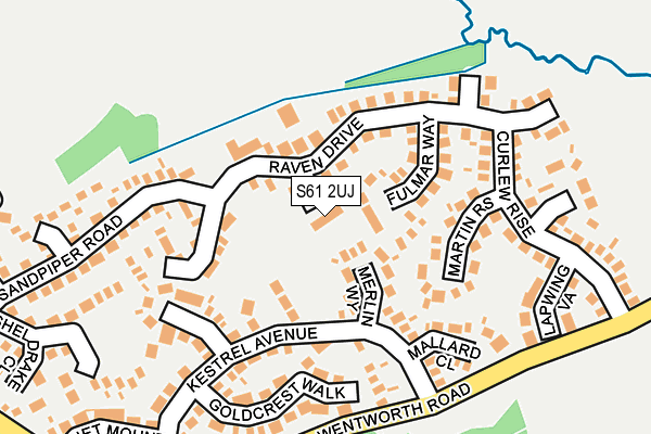 S61 2UJ map - OS OpenMap – Local (Ordnance Survey)