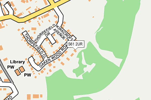 S61 2UR map - OS OpenMap – Local (Ordnance Survey)