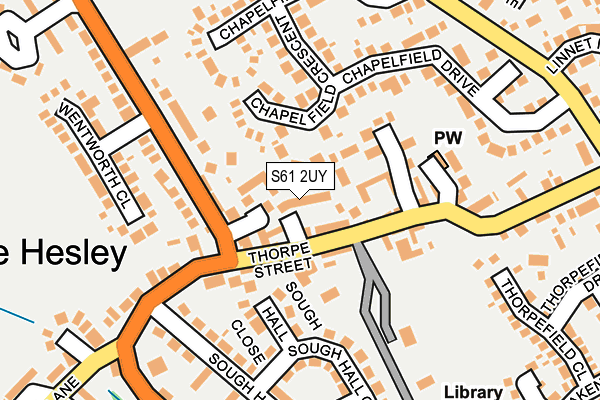S61 2UY map - OS OpenMap – Local (Ordnance Survey)