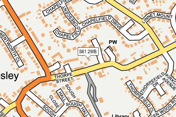 S61 2WB map - OS OpenMap – Local (Ordnance Survey)