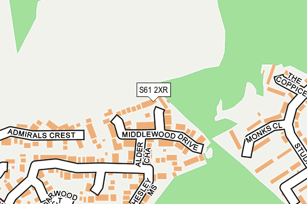 S61 2XR map - OS OpenMap – Local (Ordnance Survey)