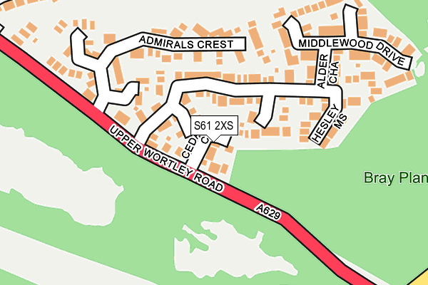 S61 2XS map - OS OpenMap – Local (Ordnance Survey)