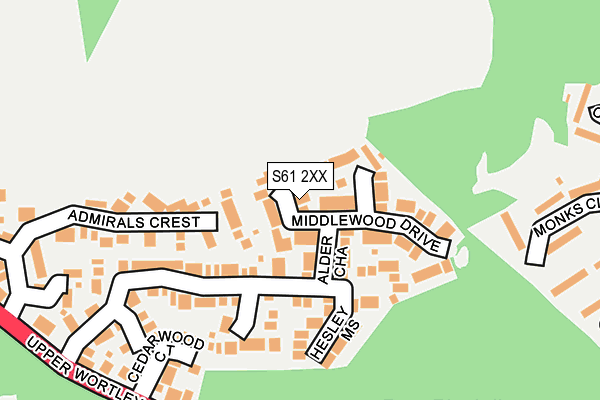 S61 2XX map - OS OpenMap – Local (Ordnance Survey)