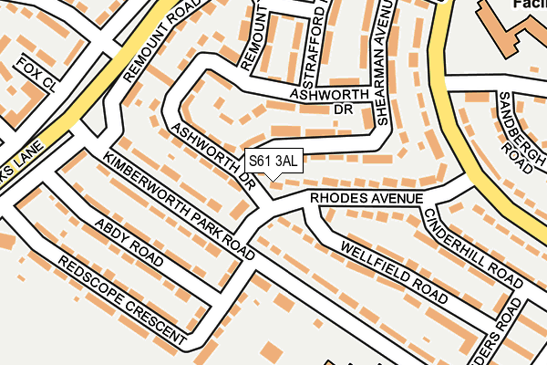 S61 3AL map - OS OpenMap – Local (Ordnance Survey)
