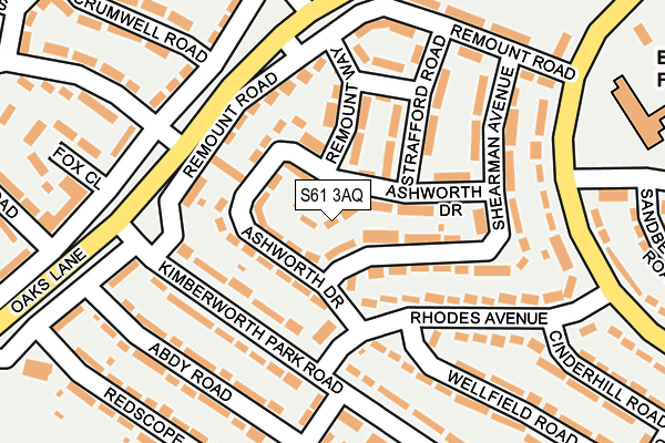 S61 3AQ map - OS OpenMap – Local (Ordnance Survey)