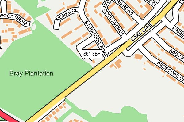 S61 3BH map - OS OpenMap – Local (Ordnance Survey)