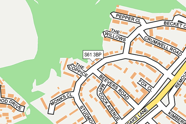 S61 3BP map - OS OpenMap – Local (Ordnance Survey)