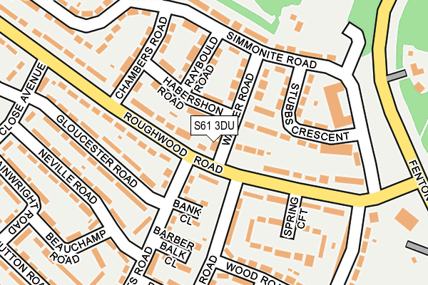 S61 3DU map - OS OpenMap – Local (Ordnance Survey)