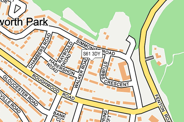 S61 3DY map - OS OpenMap – Local (Ordnance Survey)