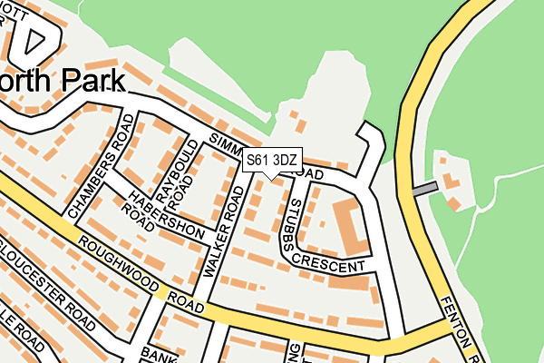 S61 3DZ map - OS OpenMap – Local (Ordnance Survey)