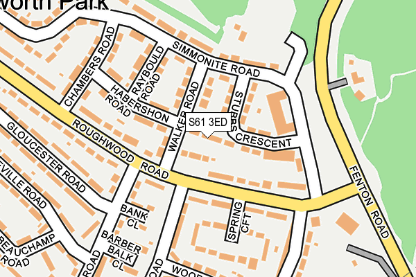 S61 3ED map - OS OpenMap – Local (Ordnance Survey)