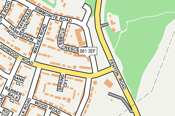 S61 3EF map - OS OpenMap – Local (Ordnance Survey)