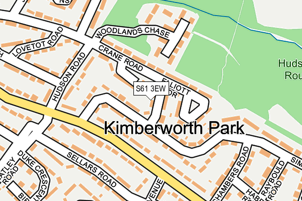 S61 3EW map - OS OpenMap – Local (Ordnance Survey)