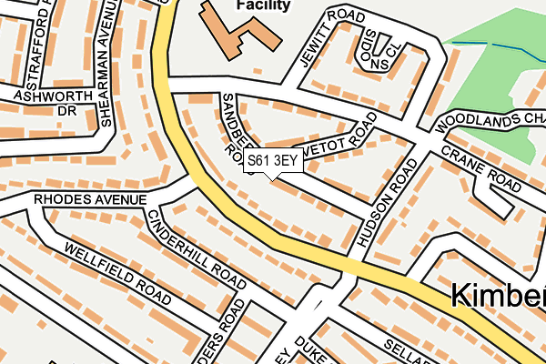 S61 3EY map - OS OpenMap – Local (Ordnance Survey)