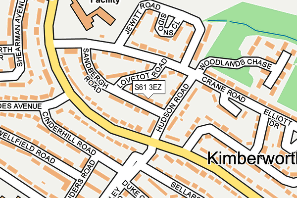 S61 3EZ map - OS OpenMap – Local (Ordnance Survey)