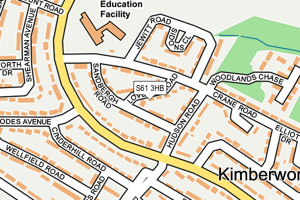 S61 3HB map - OS OpenMap – Local (Ordnance Survey)