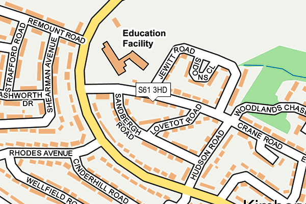 S61 3HD map - OS OpenMap – Local (Ordnance Survey)