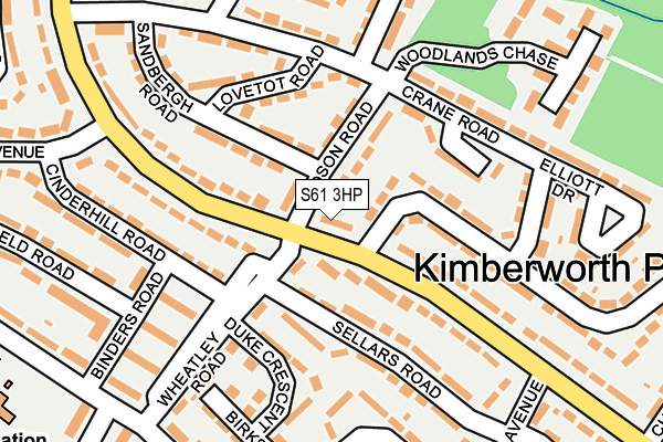 S61 3HP map - OS OpenMap – Local (Ordnance Survey)