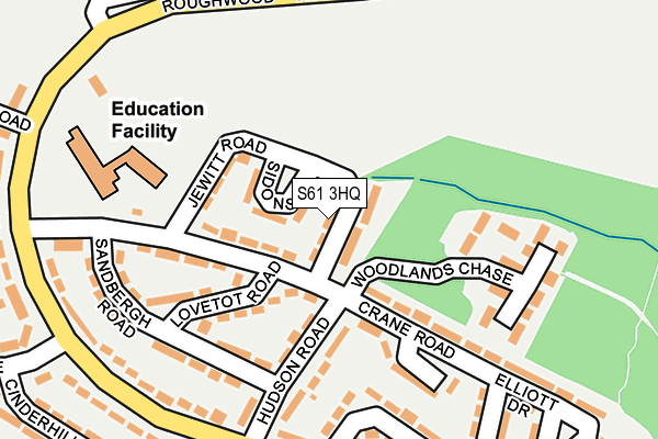 S61 3HQ map - OS OpenMap – Local (Ordnance Survey)
