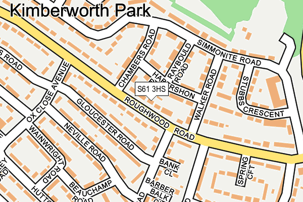 S61 3HS map - OS OpenMap – Local (Ordnance Survey)