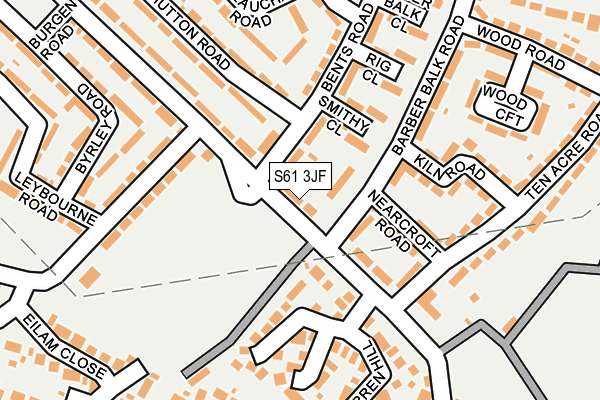 S61 3JF map - OS OpenMap – Local (Ordnance Survey)