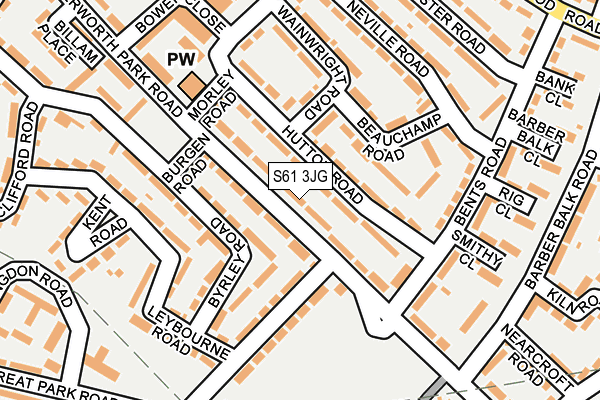 S61 3JG map - OS OpenMap – Local (Ordnance Survey)