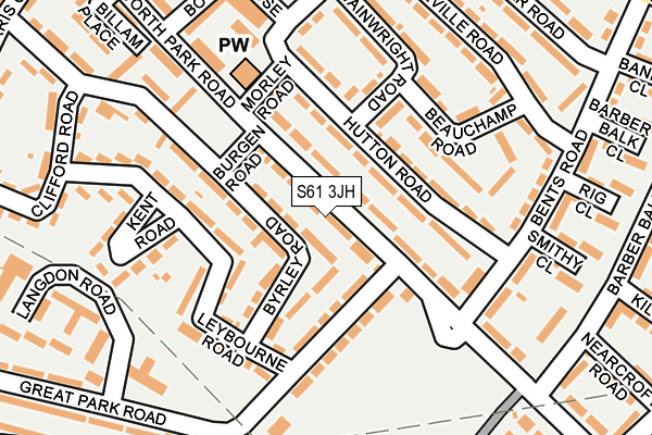S61 3JH map - OS OpenMap – Local (Ordnance Survey)