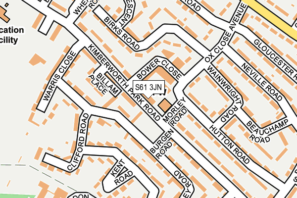 S61 3JN map - OS OpenMap – Local (Ordnance Survey)