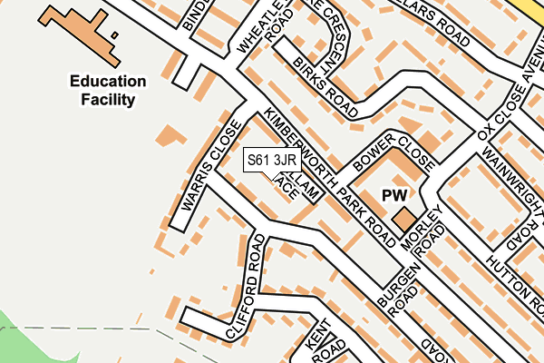 S61 3JR map - OS OpenMap – Local (Ordnance Survey)