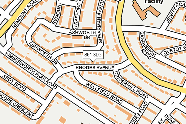 S61 3LG map - OS OpenMap – Local (Ordnance Survey)