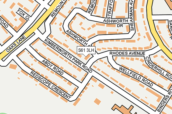 S61 3LH map - OS OpenMap – Local (Ordnance Survey)