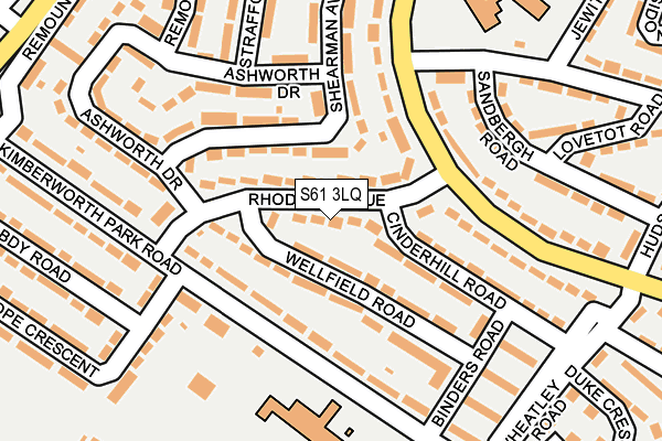 S61 3LQ map - OS OpenMap – Local (Ordnance Survey)