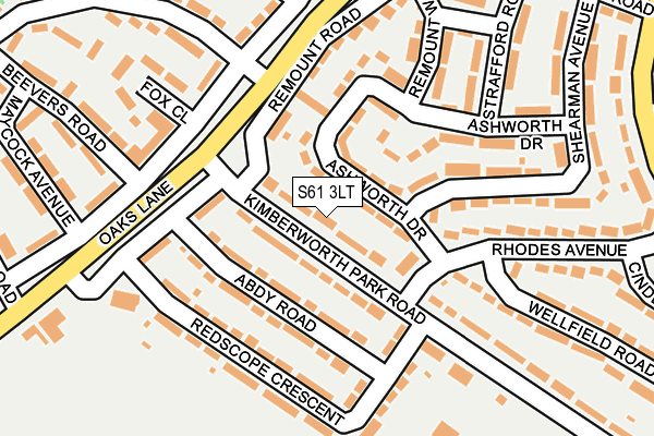 S61 3LT map - OS OpenMap – Local (Ordnance Survey)