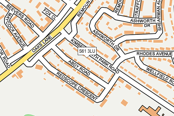 S61 3LU map - OS OpenMap – Local (Ordnance Survey)