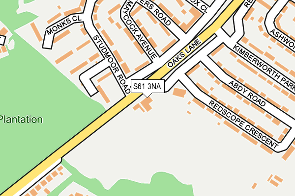 S61 3NA map - OS OpenMap – Local (Ordnance Survey)