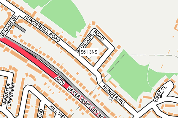 S61 3NS map - OS OpenMap – Local (Ordnance Survey)