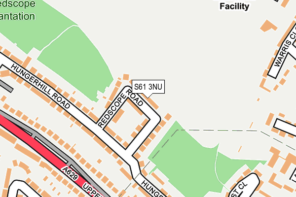 S61 3NU map - OS OpenMap – Local (Ordnance Survey)