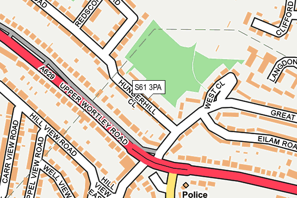 S61 3PA map - OS OpenMap – Local (Ordnance Survey)