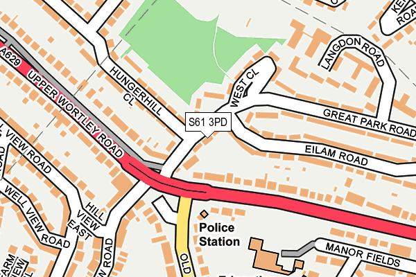 S61 3PD map - OS OpenMap – Local (Ordnance Survey)