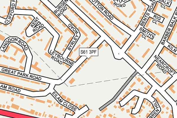 S61 3PF map - OS OpenMap – Local (Ordnance Survey)