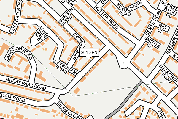 S61 3PN map - OS OpenMap – Local (Ordnance Survey)