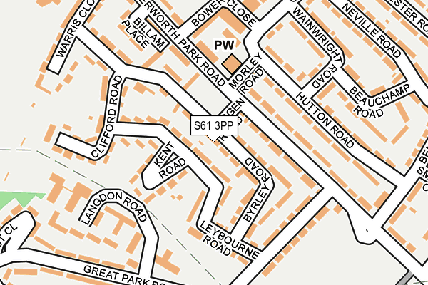 S61 3PP map - OS OpenMap – Local (Ordnance Survey)