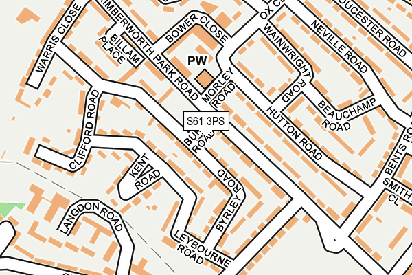 S61 3PS map - OS OpenMap – Local (Ordnance Survey)