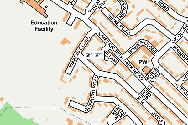 S61 3PT map - OS OpenMap – Local (Ordnance Survey)