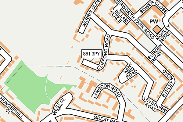 S61 3PY map - OS OpenMap – Local (Ordnance Survey)