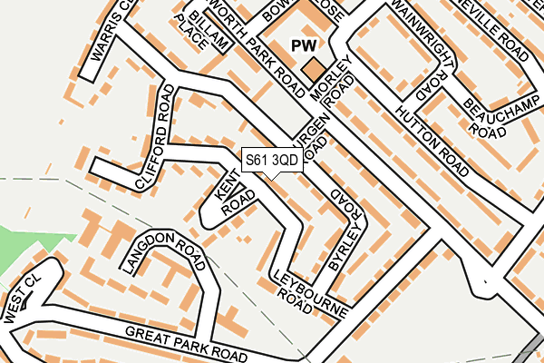 S61 3QD map - OS OpenMap – Local (Ordnance Survey)