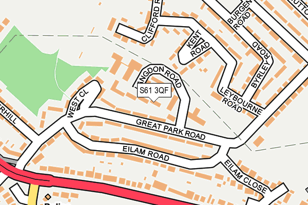 S61 3QF map - OS OpenMap – Local (Ordnance Survey)